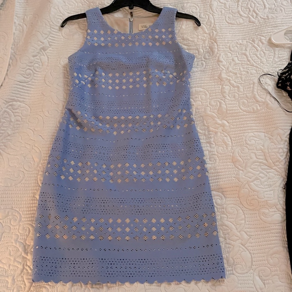 Eliza J lace overlay dress. Light blue